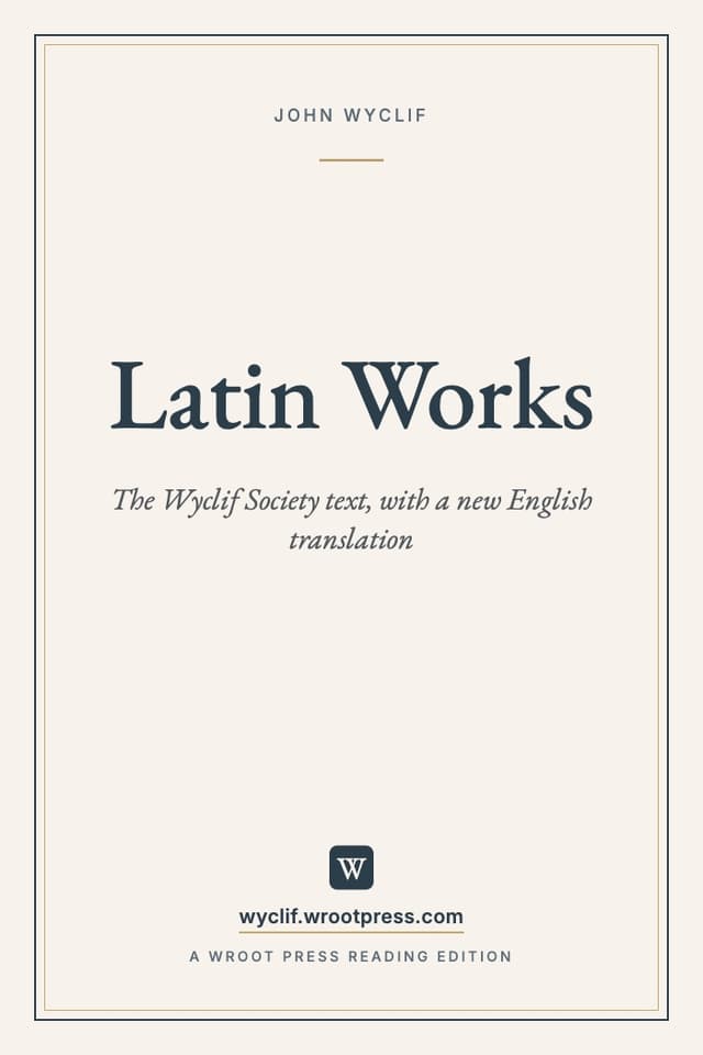 Cover of Wyclif's Latin Works